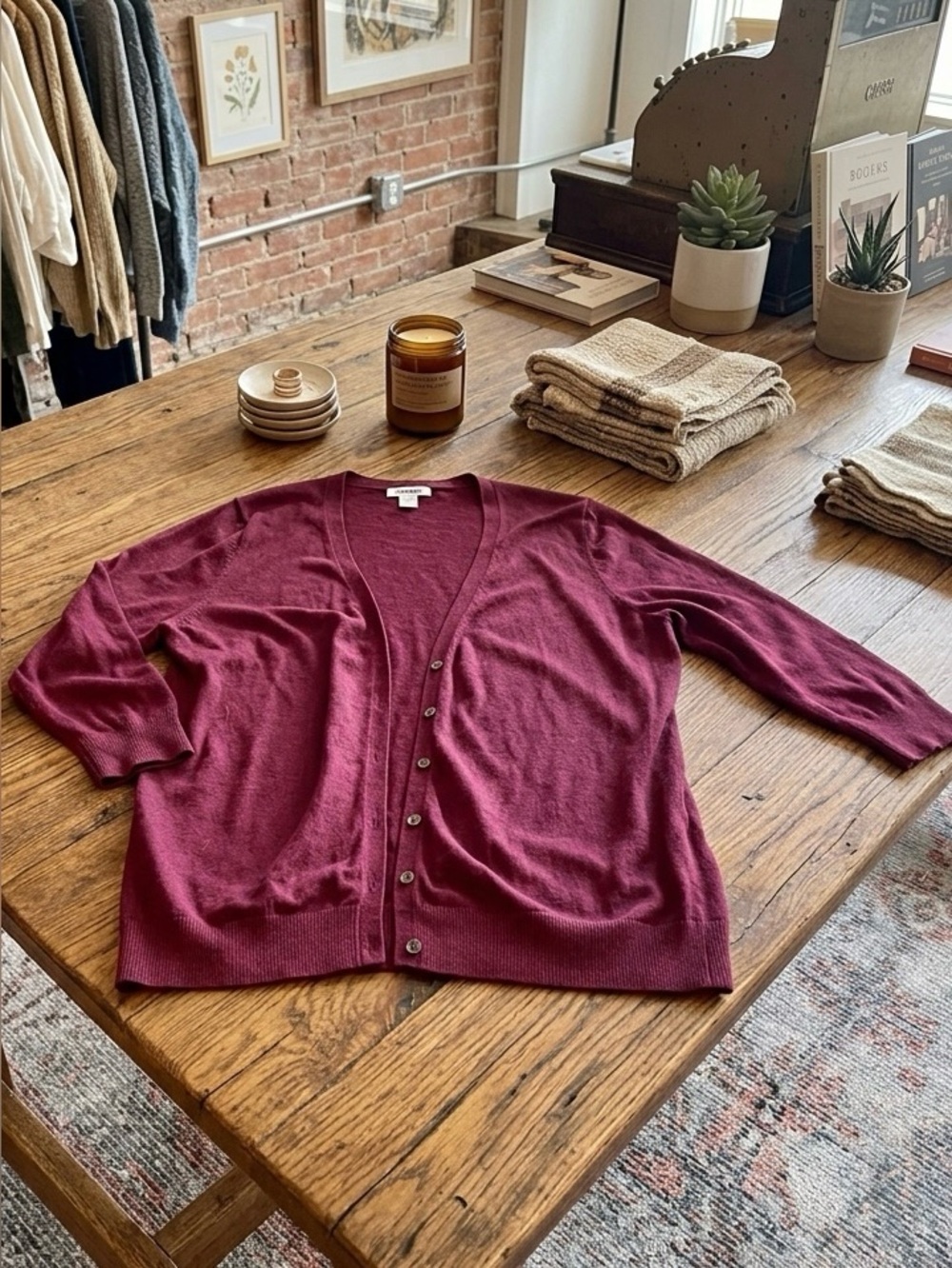 Old Navy Women's V-Neck Button Cardigan - Berry Plum